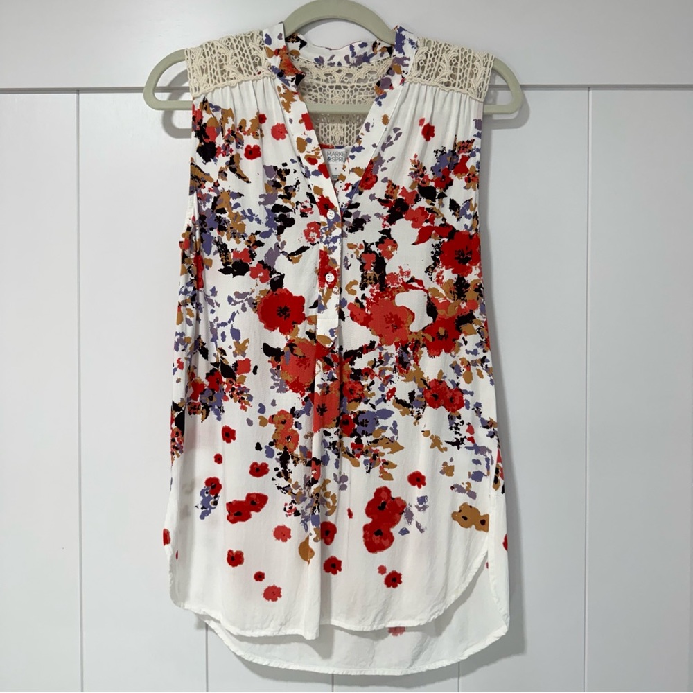 ✨ Market & Spruce Abstract Print Blouse — Spring Easter — Size S ✨